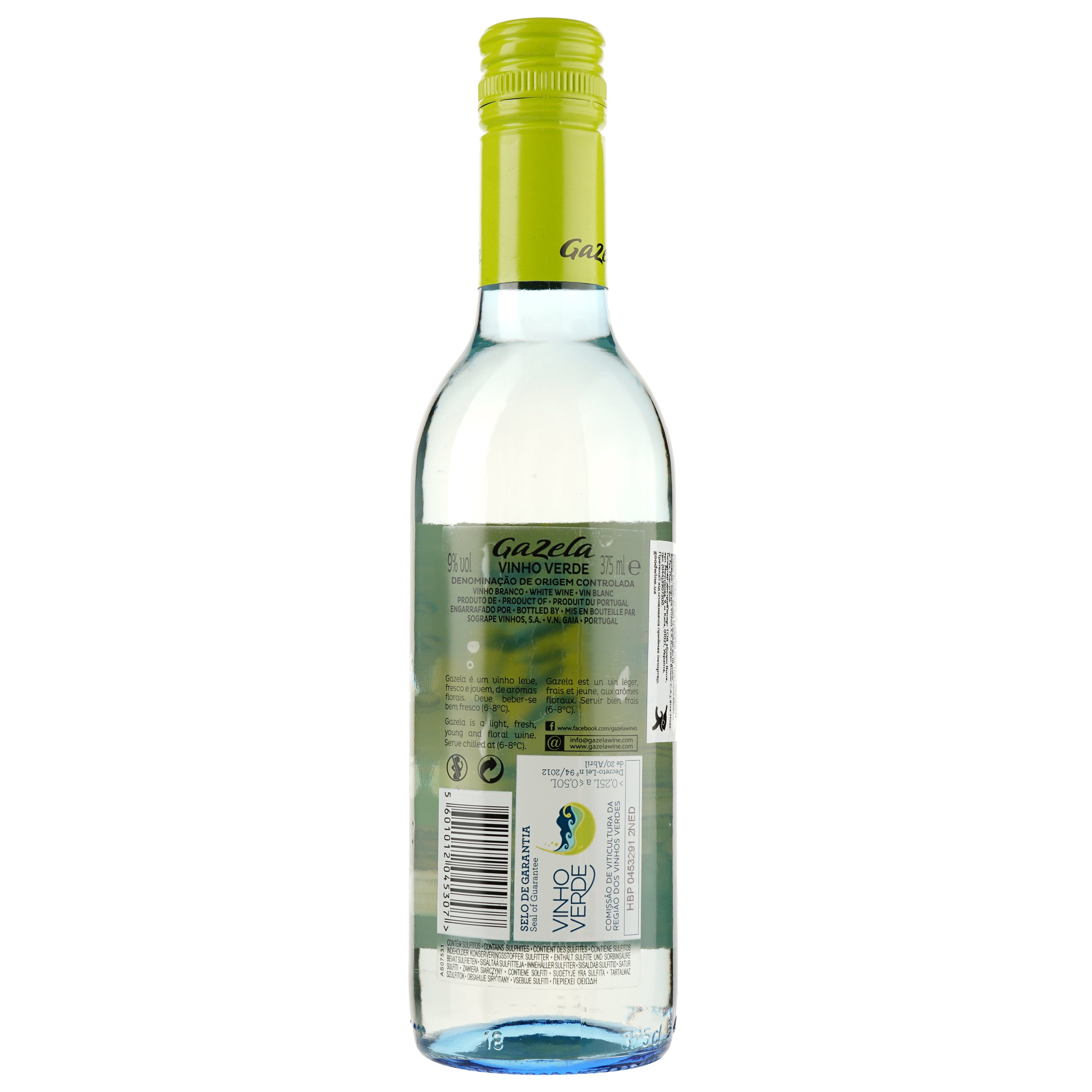 Вино Gazela Vinho Verde, біле, напівсухе, 9%, 0,375 л (38729) - фото 2