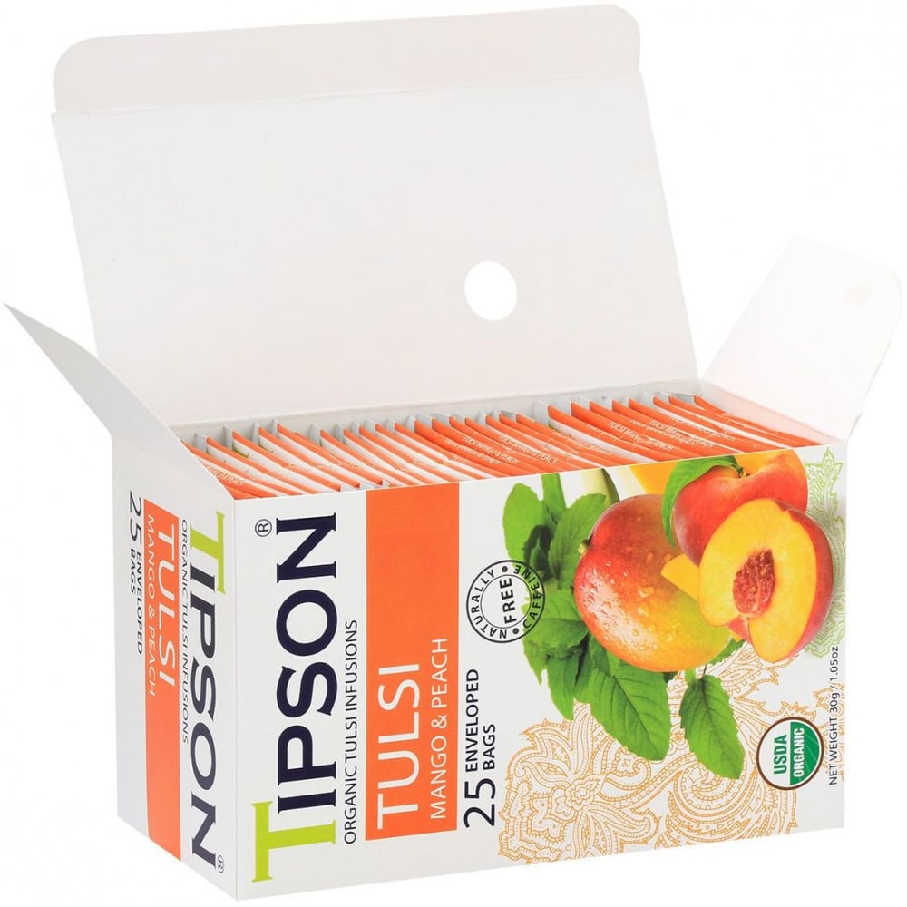 Чай Tipson Tulsi Туласи с манго и персиком, 25 пакетиков, 30 г (828042) - фото 2
