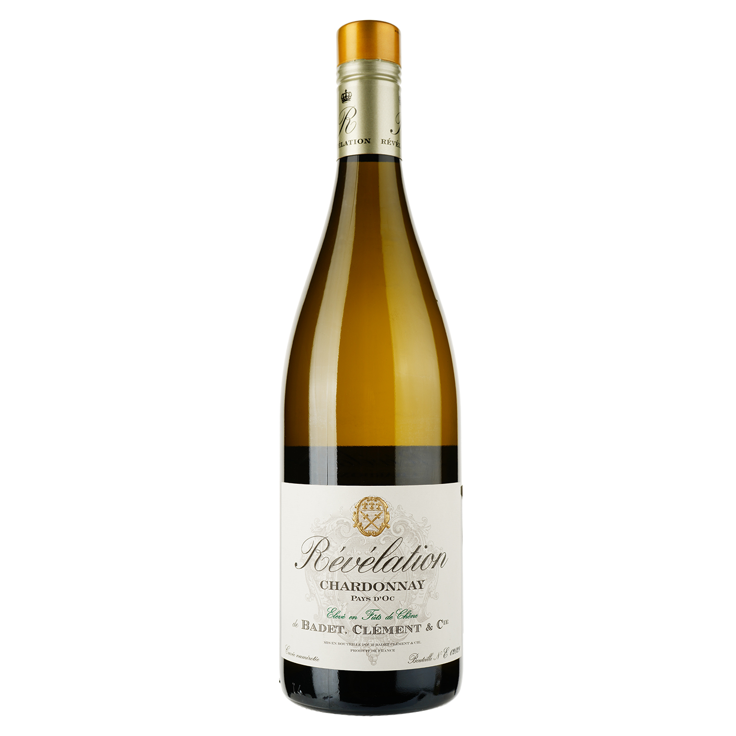 Вино Badet Clement Revelation Chardonnay Pays d'Oc, белое, сухое, 0,75 л - фото 1