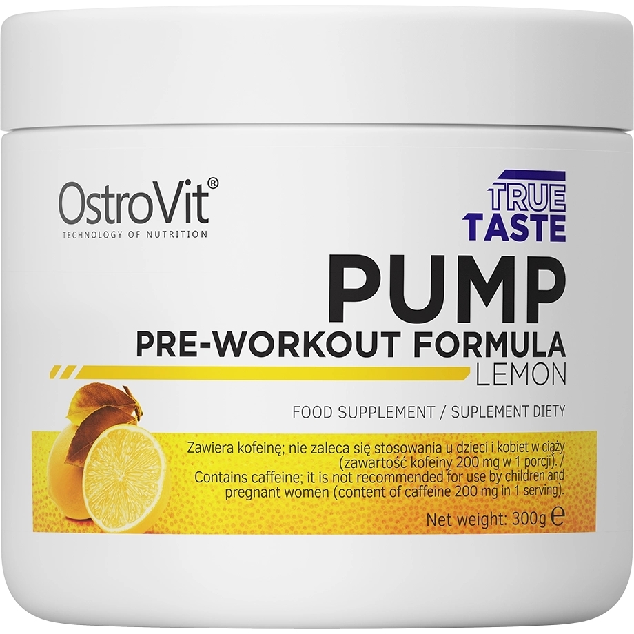 Передтренік OstroVit PUMP Pre-Workout Formula Lemon 300 г - фото 1