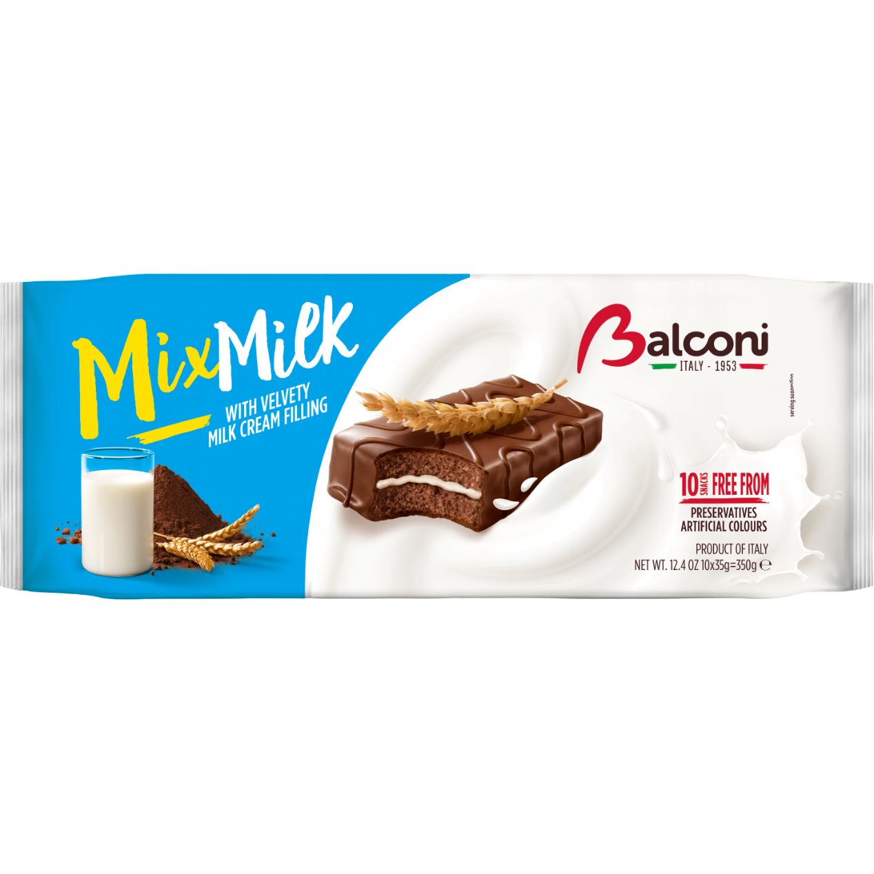 Міні бісквіти Balconi Mix Milk під шоколадною глазур'ю з вершками 350 г - фото 1