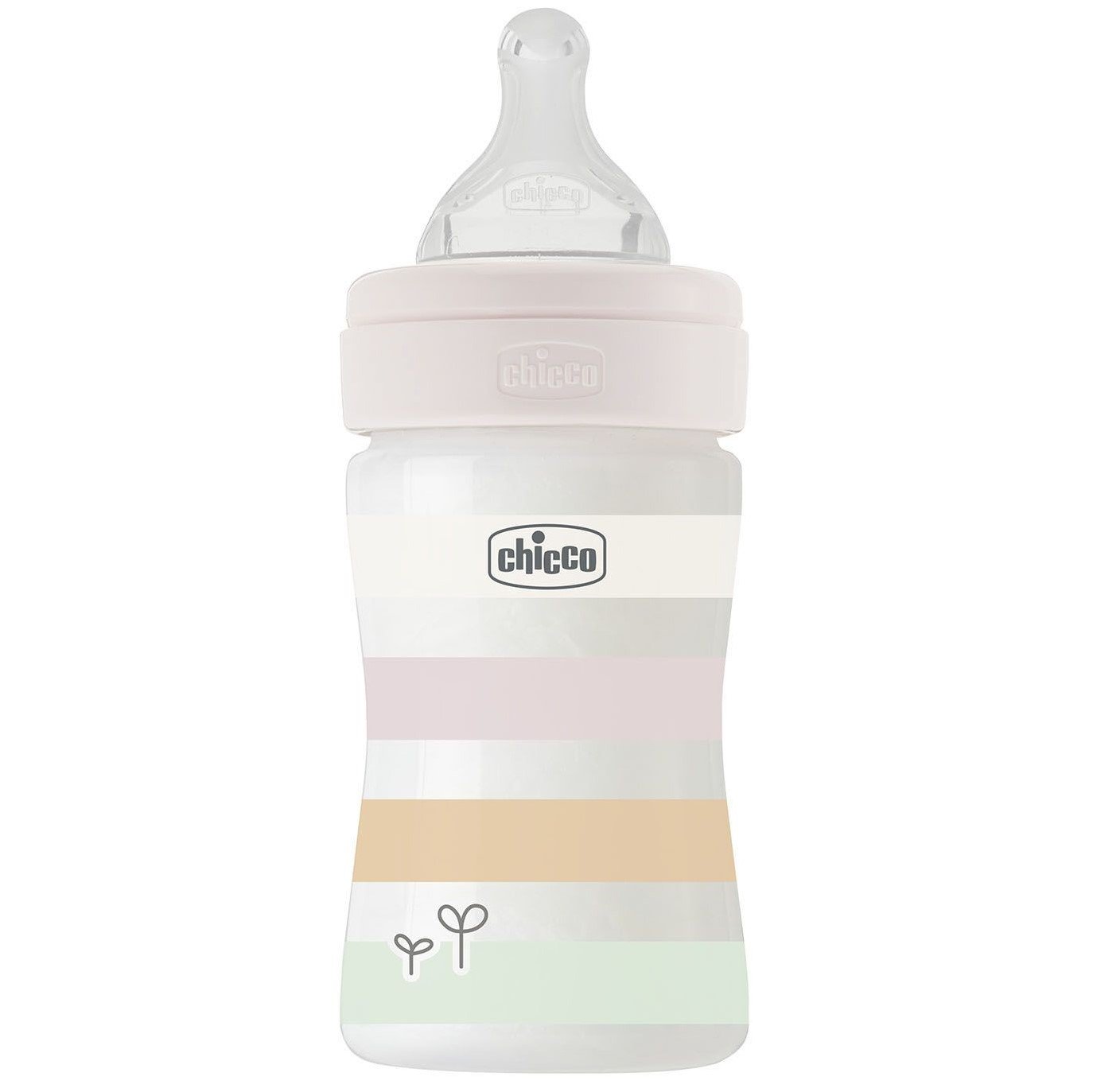 Бутылочка для кормления Chicco Well-Being Colors, с силиконовой соской 0м+, 150 мл, розовая (28611.11) - фото 1