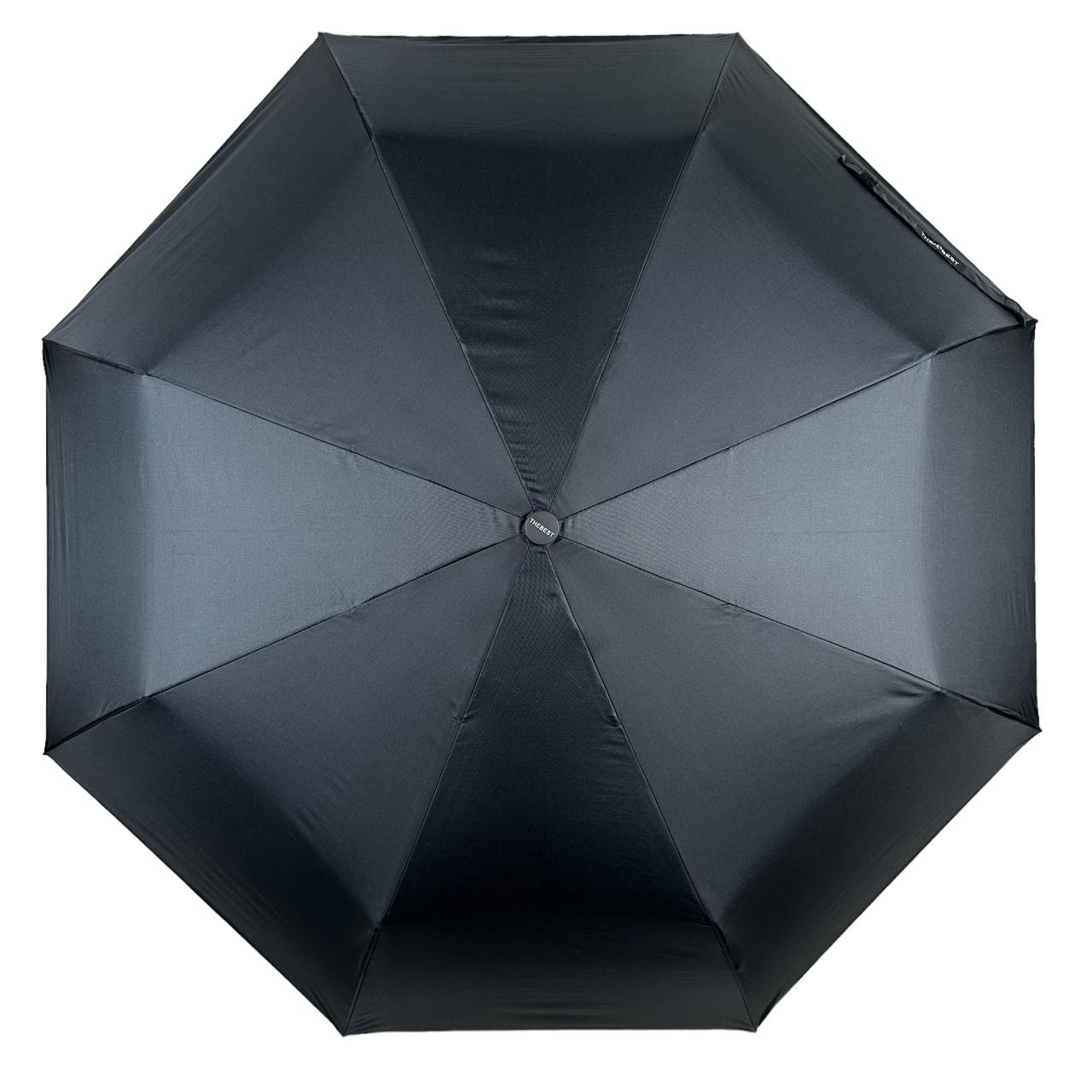 Мужской складной зонтик полуавтомат The Best 99 см черный - фото 5