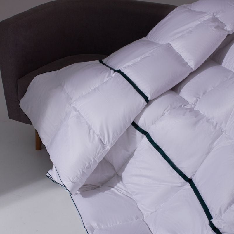 Одеяло пуховое MirSon Imperial Style, зимнее, 215х155 см, белое с зеленым кантом - фото 5