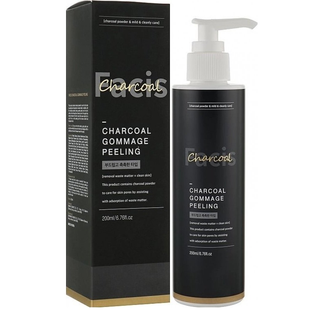 Пілінг-гомаж для обличчя Jigott Premium Facial Charcoal Gommage Peeling, з чорним вугіллям, 200 мл - фото 1