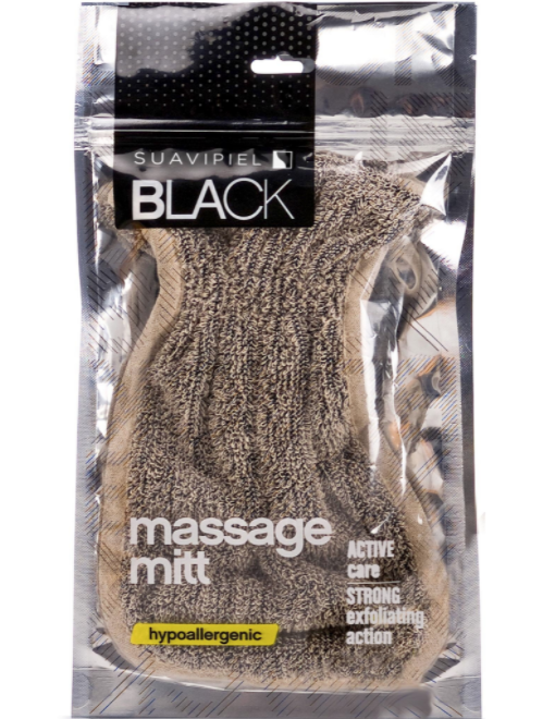 Губка банна Suavipiel Рукавичка Black Massage Mitt, 1 шт. - фото 1