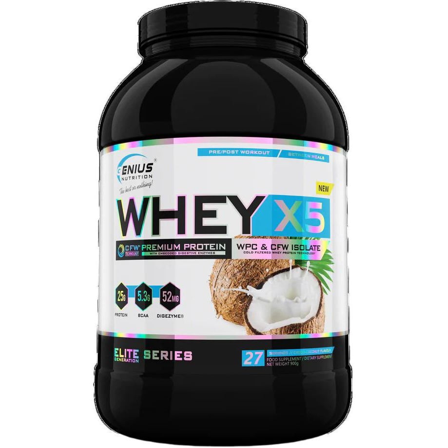 Протеїн Genius Nutrition Whey-X5 Coconut Chocolate 900 г - фото 1