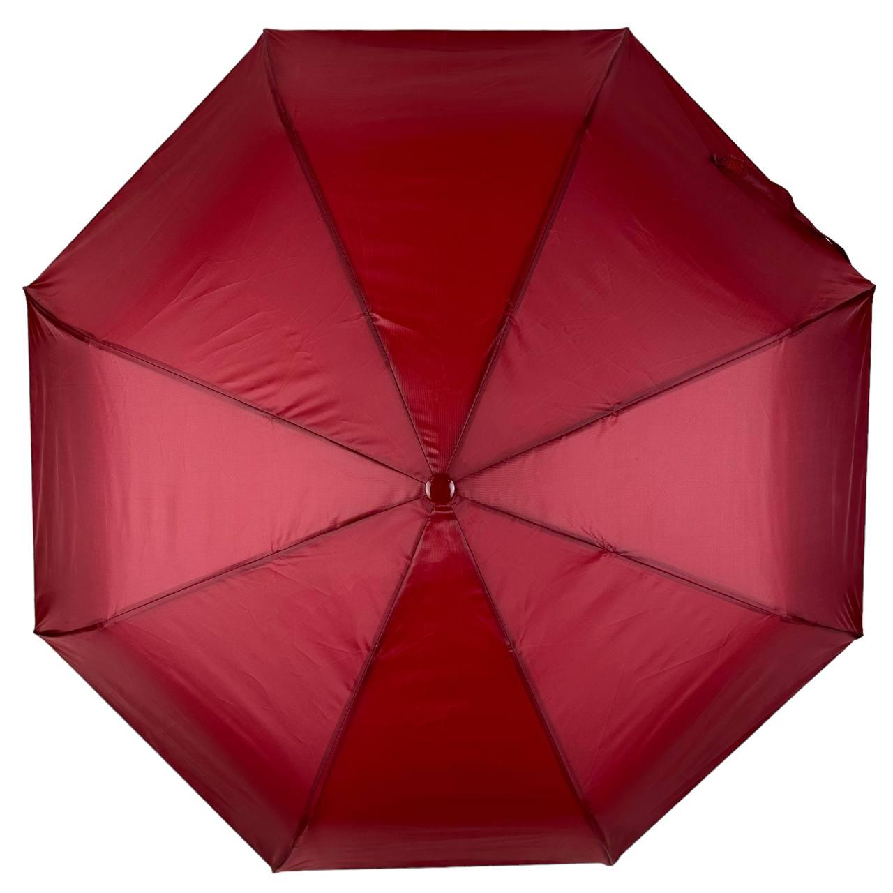 Жіноча складана парасолька напівавтомат Toprain 98 см бордова - фото 3