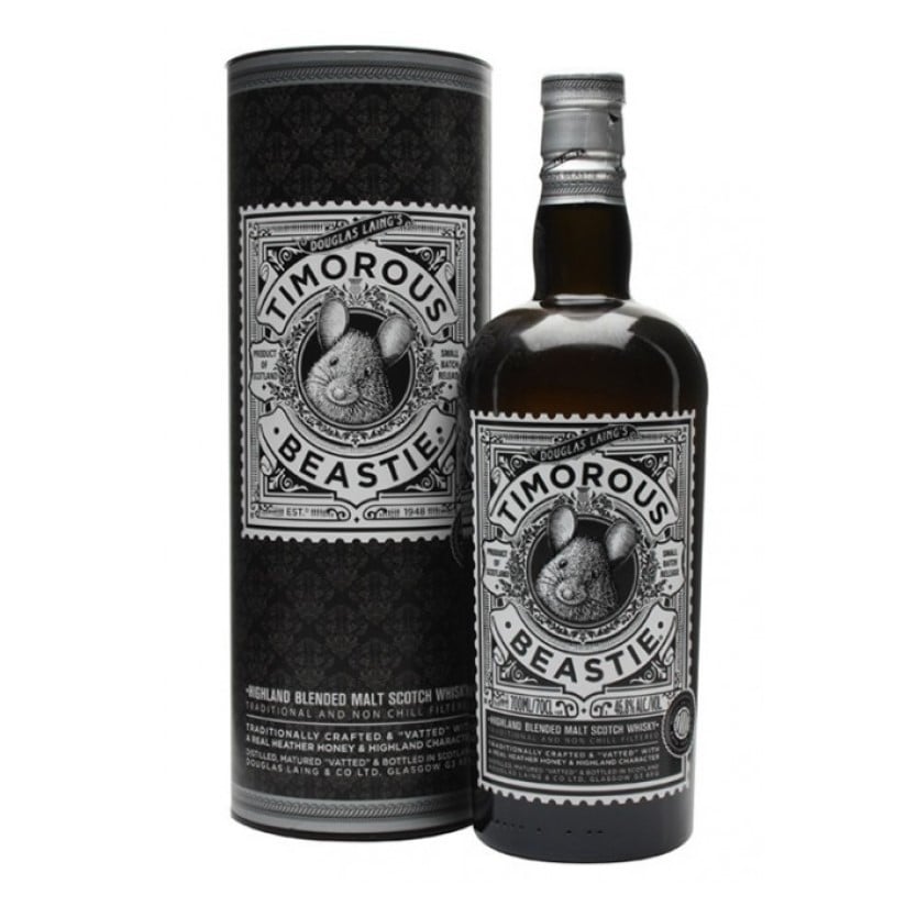 Виски Douglas Laing Timorous Beastie 10 уо Blended Malt Scotch Whisky 46.8% 0.7 л в тубусе - фото 1