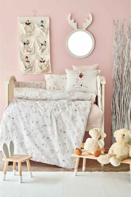 Дитячий набір в ліжечко для немовлят Karaca Home Doe pembe, рожевий, 10 предметів (svt-2000022254052) - фото 1
