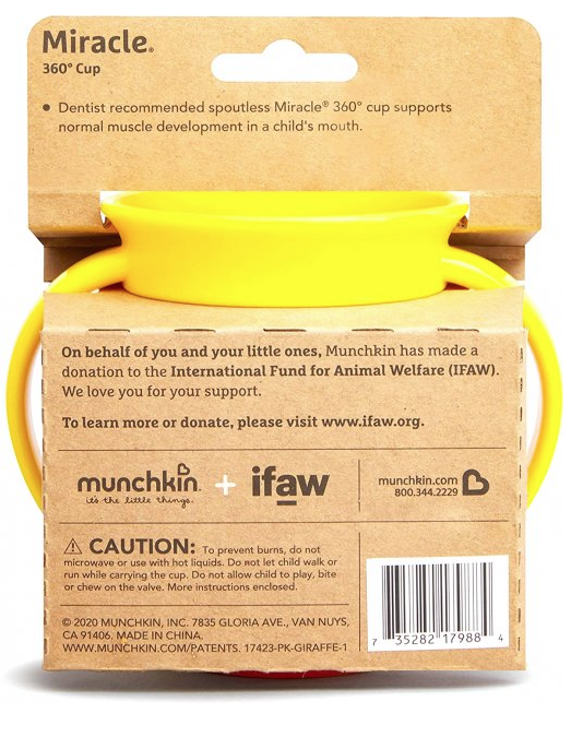 Чашка-непроливайка Munchkin Miracle 360 WildLove Жираф, 177 мл, желтый (051833) - фото 4