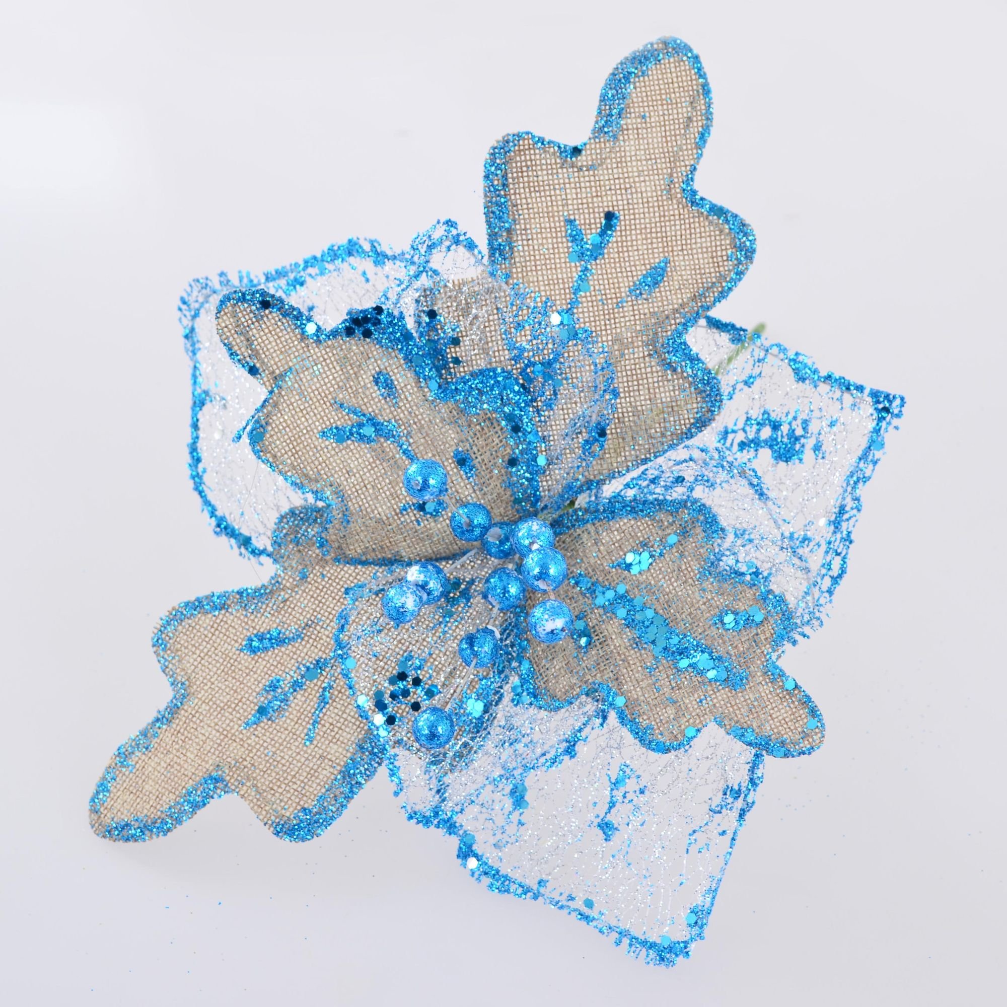 Цветок пуансетии Yes! Fun Шик-модерн 28х28 см голубой (750295) - фото 2