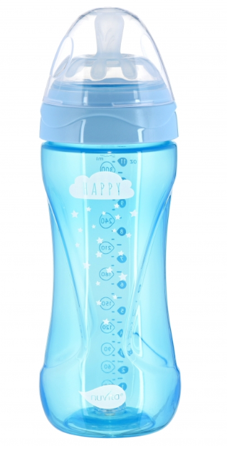 Бутылочка для кормления Nuvita Mimic Cool, антиколиковая, 330 мл, голубой (NV6052SKY) - фото 1