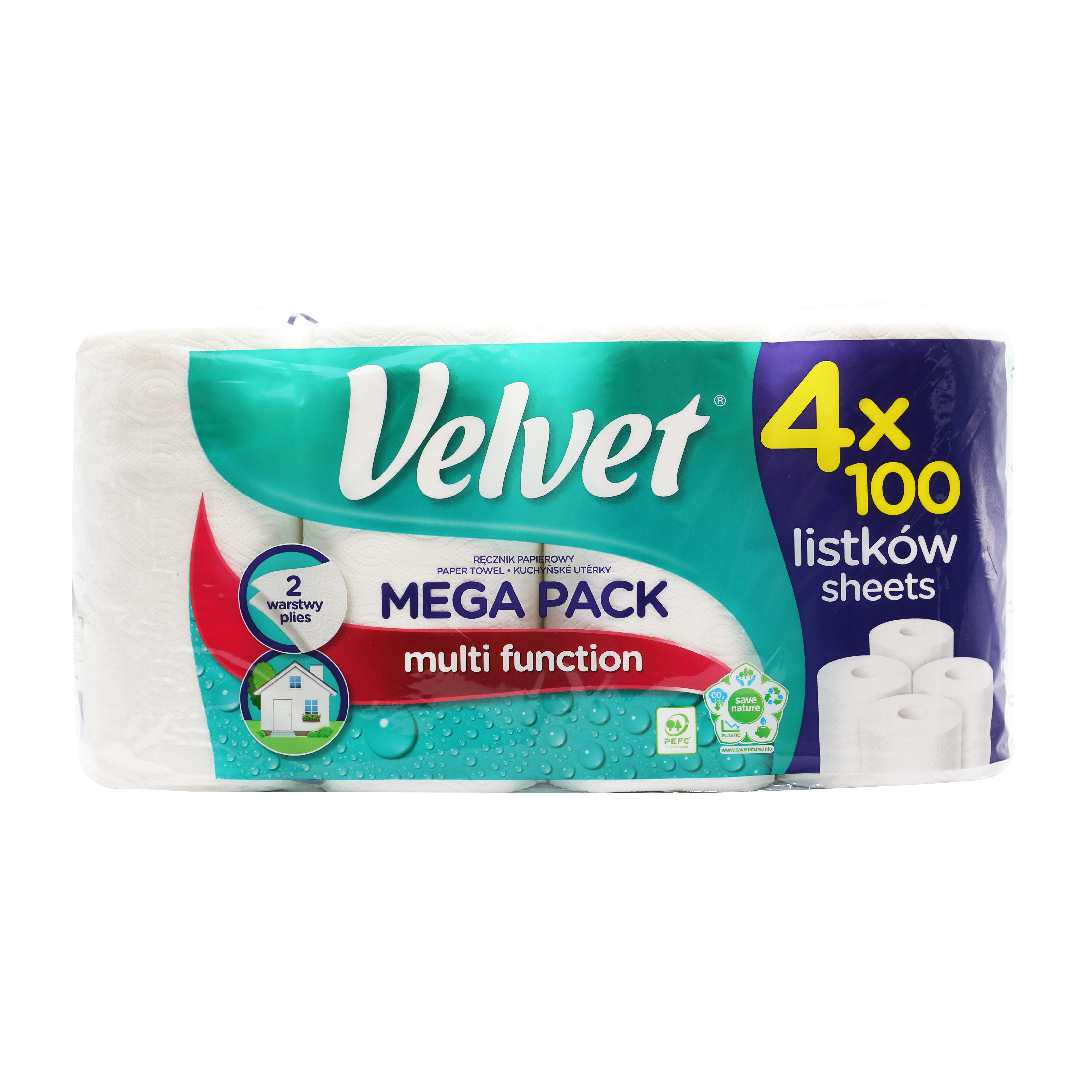 Паперові рушники Velvet Mega Pack, 4 рулони - фото 1