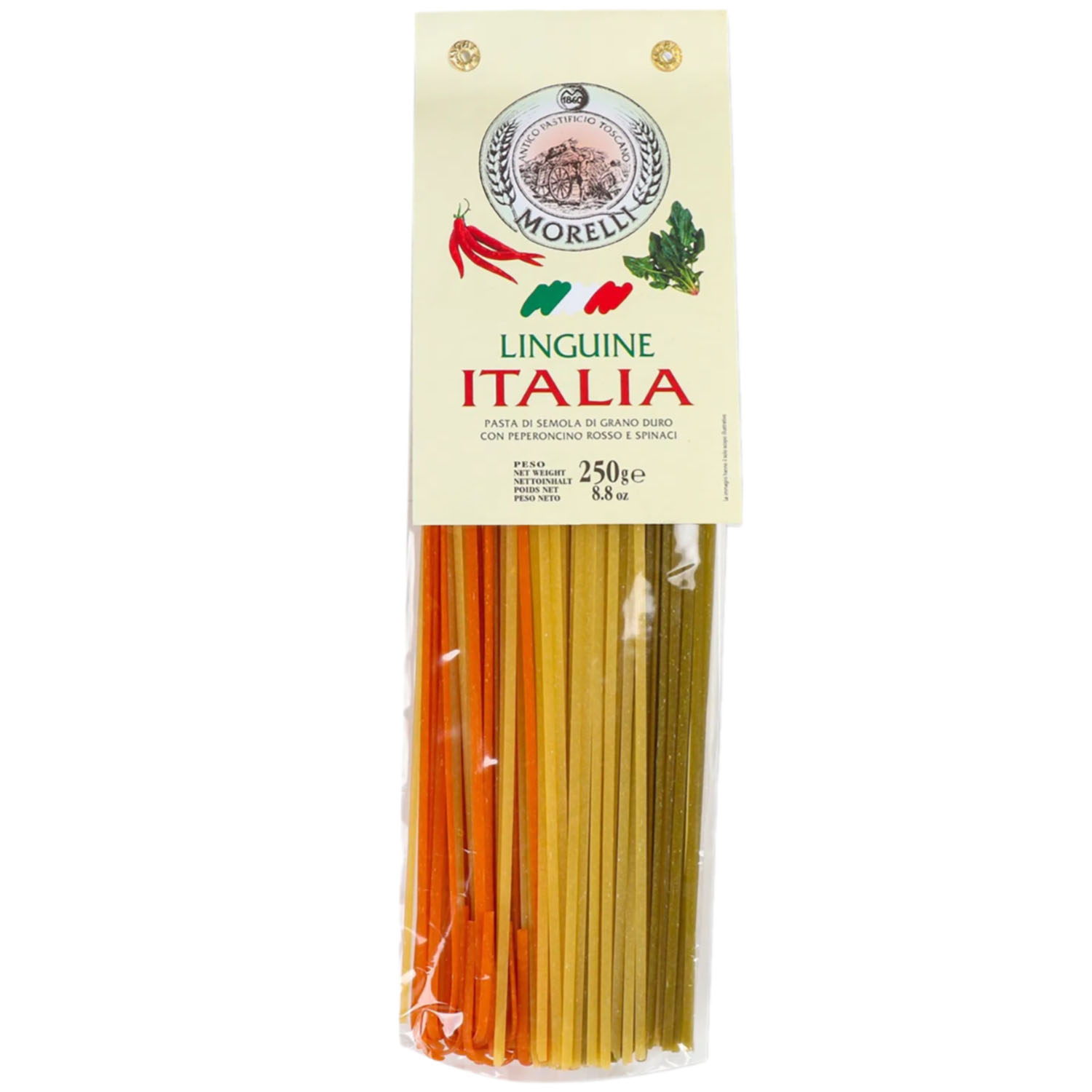 Макаронные изделия Morelli Linguine чили шпинат 250 г - фото 1