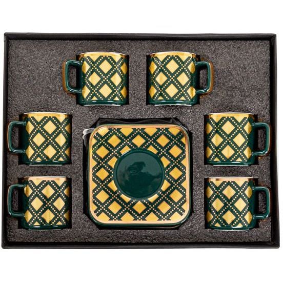 Кофейный набор Lefard 12 предметов 120 мл зеленый с золотом (926-019) - фото 4
