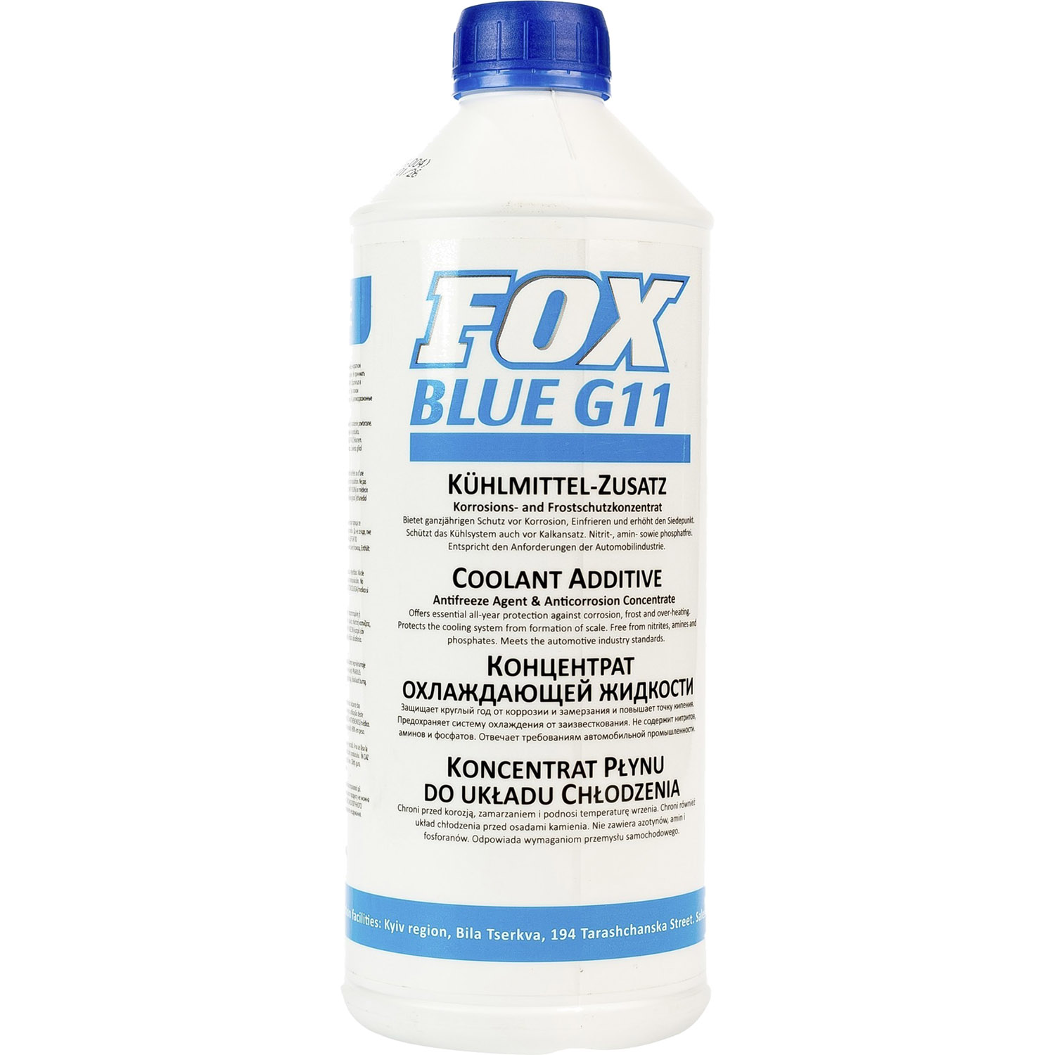 Охолоджуюча рідина Fox концентрат антифризу синій 1.5 л - фото 1