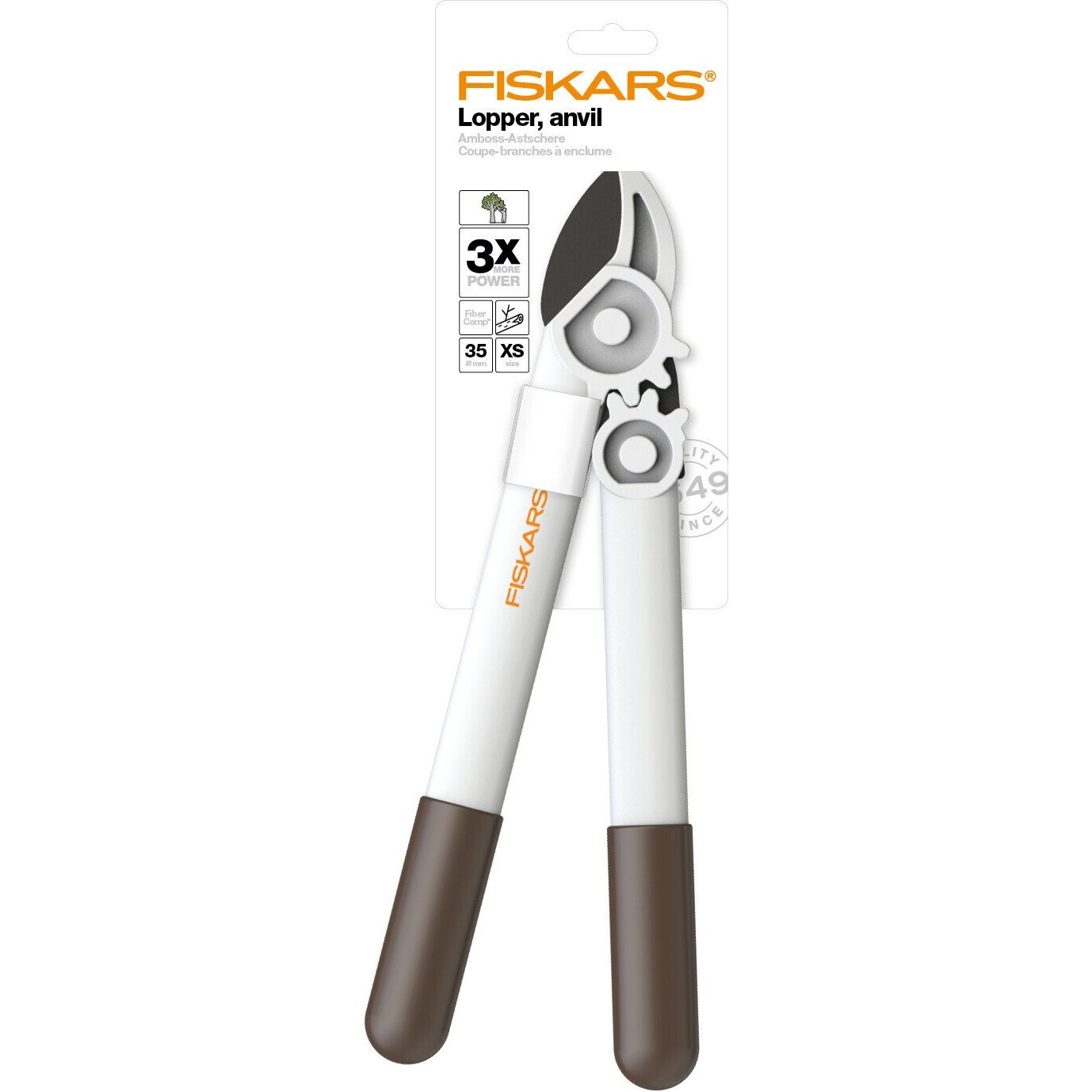 Сучкорез контактный Fiskars White Anvil Lopper L32, 35 мм, 43,2 см, белый (1026930) - фото 2