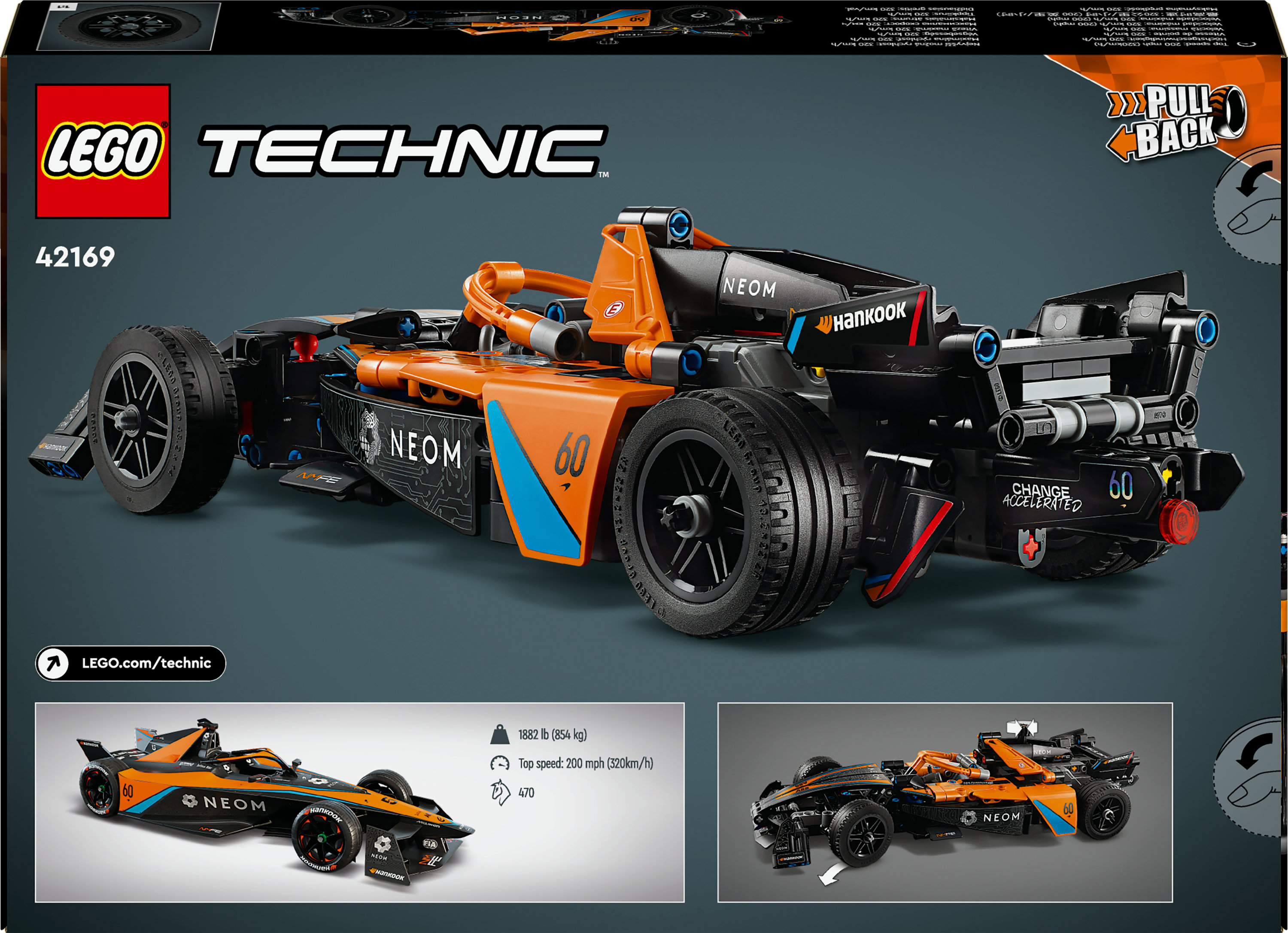 Конструктор LEGO Technic Автомобиль для гонки NEOM McLaren Formula E 452 детали (42169) - фото 9