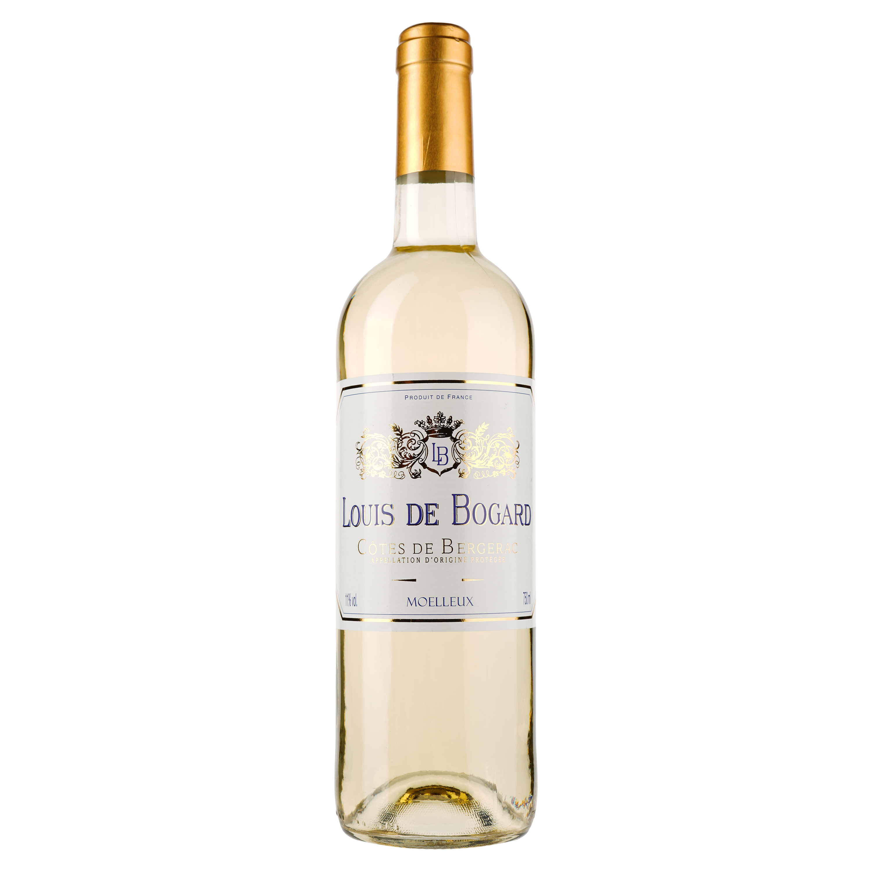Вино Louis de Bogard Cotes de Bergerac, белое, полусладкое, 11,5%, 0,75 л - фото 1
