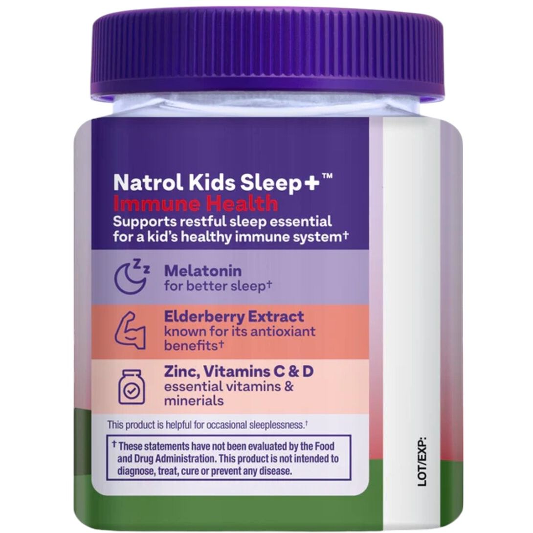 Комплекс для детей Natrol Kids Sleep and Immune Health здоровый сон и иммунитет со вкусом ягод 50 конфет (NTL07782) - фото 4