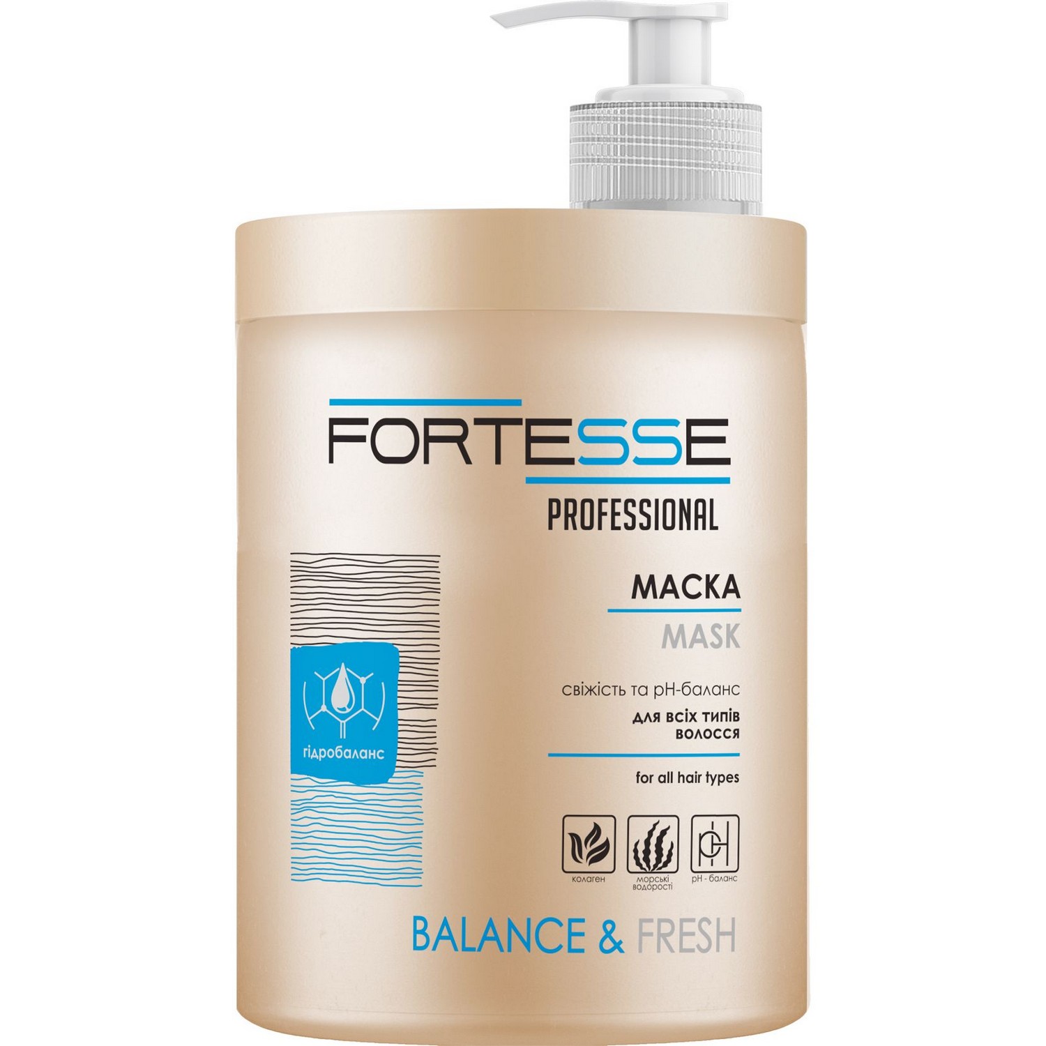 Маска Fortesse Professional Balance & Fresh, для всіх типів волосся, з дозатором, 1000 мл - фото 1
