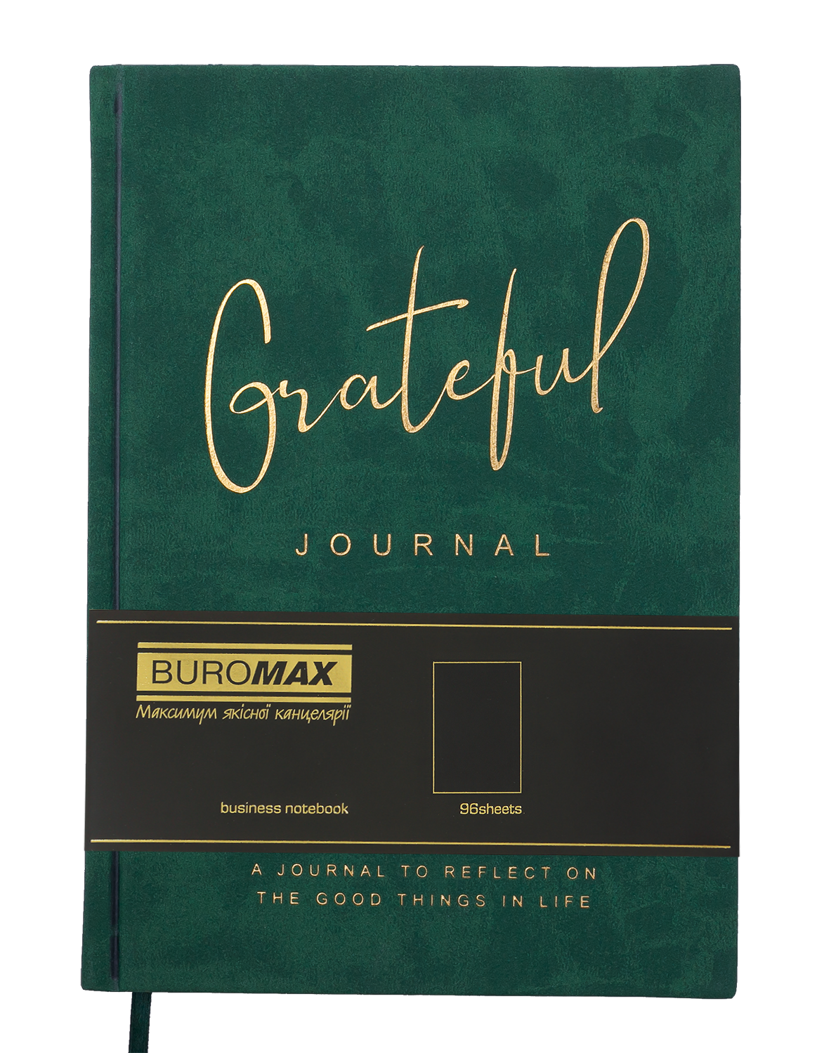 Блокнот діловий Buromax Grateful А5 96 арк. без лініювання обкладинка штучна шкіра зелений (BM.295019-04) - фото 2