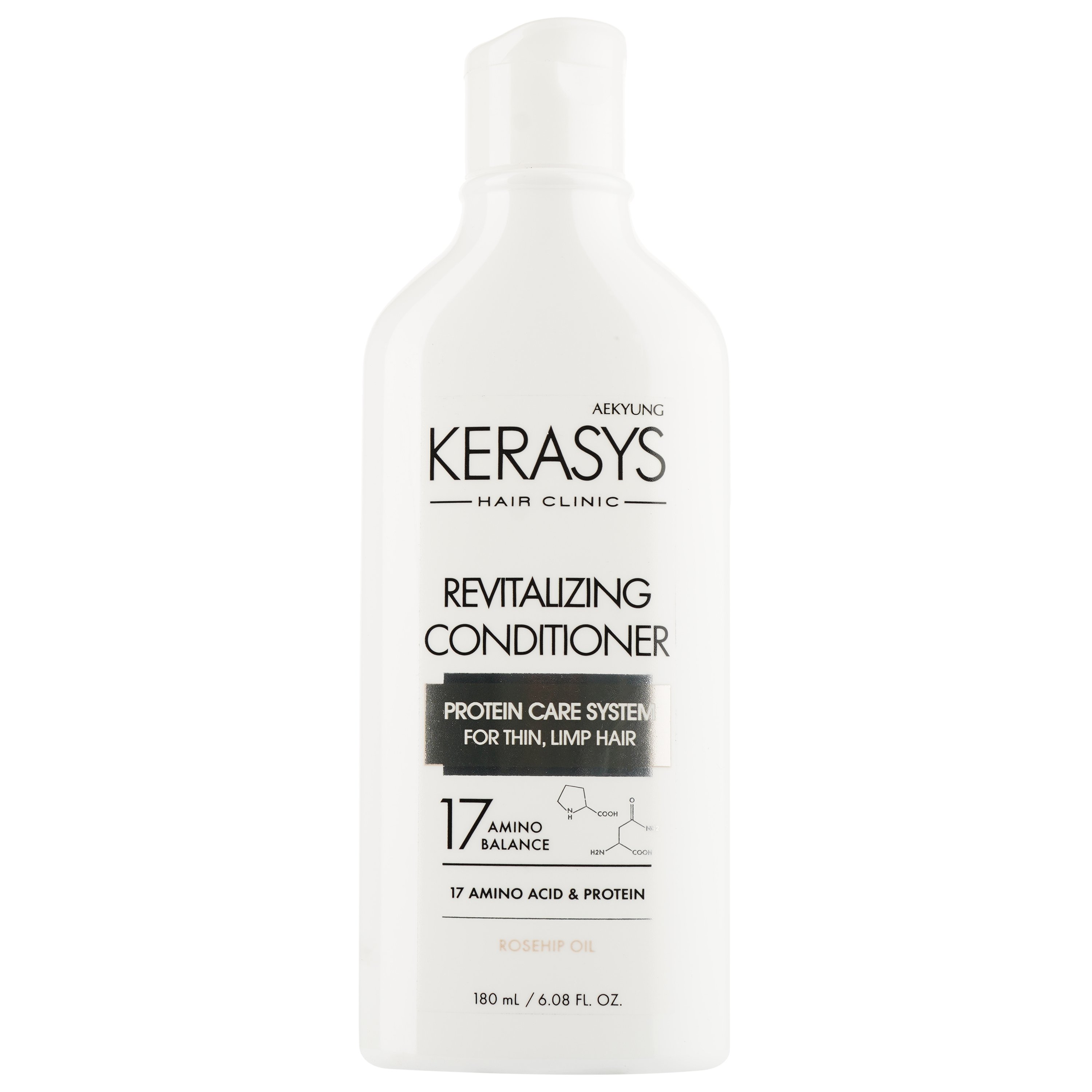 Ревитализирующий кондиционер для волос Kerasys Hair Clinic Protein Care System Rosehip Oil, 180 мл - фото 1