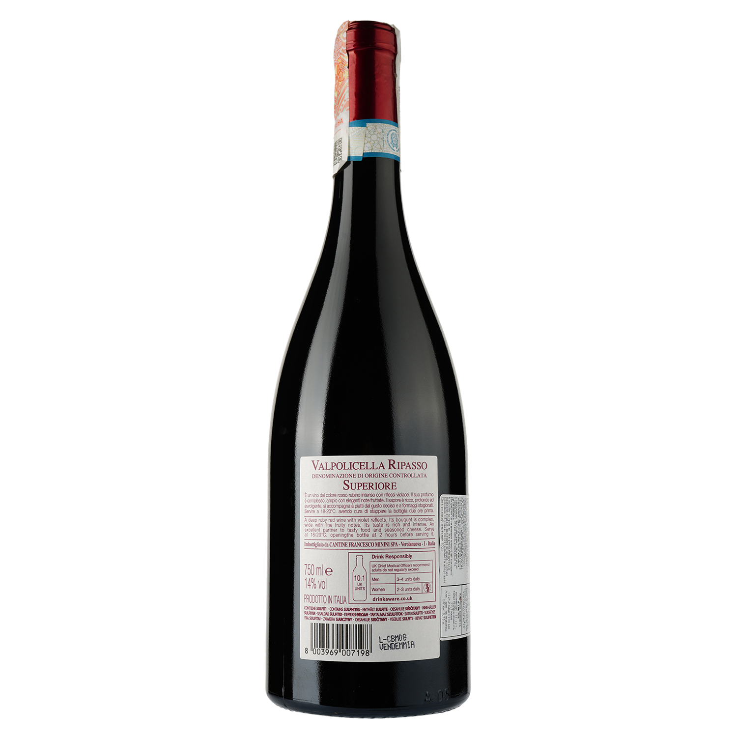 Вино Casa Al Pruno Valpolicella Ripasso DOC, красное, сухое, 0,75 л - фото 2
