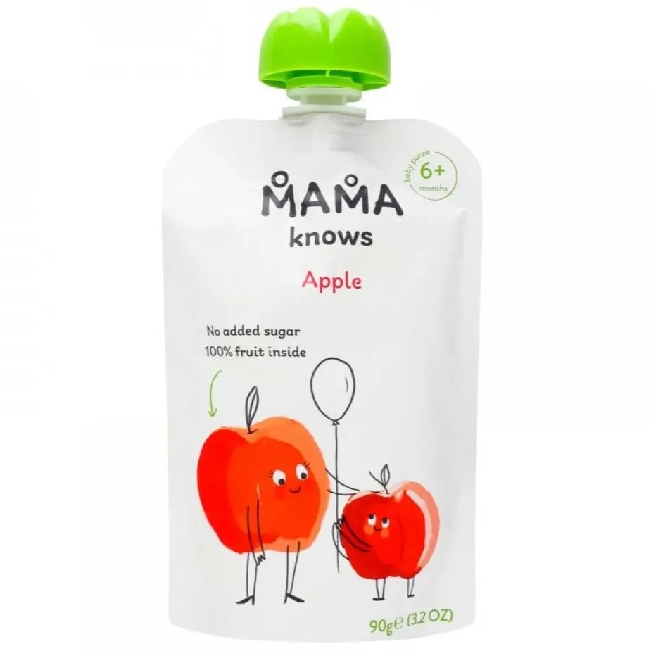 Пюре Mama knows Яблуко без цукру 720 г (8 шт. х 90 г) - фото 2