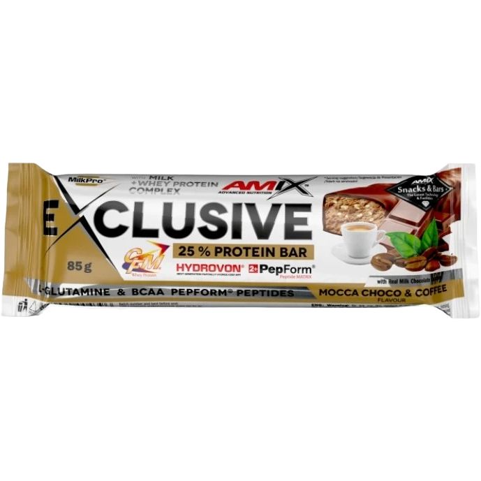 Батончик Amix Exclusive Protein Bar мокко-шоколад-кава 85 г - фото 1