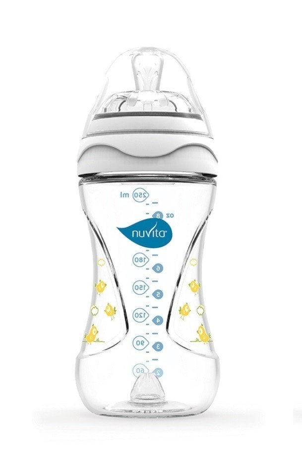 Пляшечка для годування Nuvita Mimic, антиколікова, 250 мл, білий (NV6030White) - фото 1