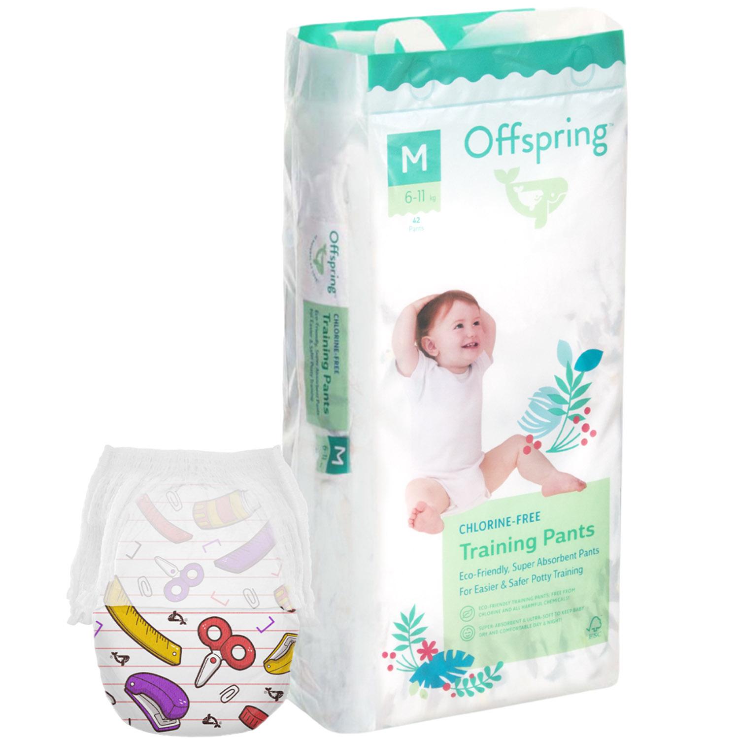 Підгузки-трусики Offspring Crafty розмір M (6-11 кг) 42 шт. (DP-OI-FAP-M42P-CRA) - фото 1