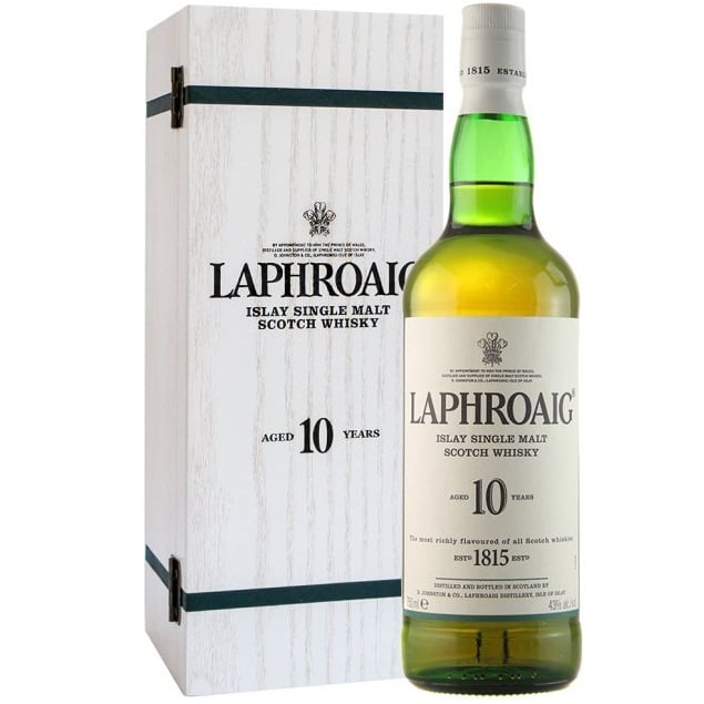 Віскі Laphroaig 10 років витримки, у дерев'яній коробці, 40%, 0,7 л - фото 1