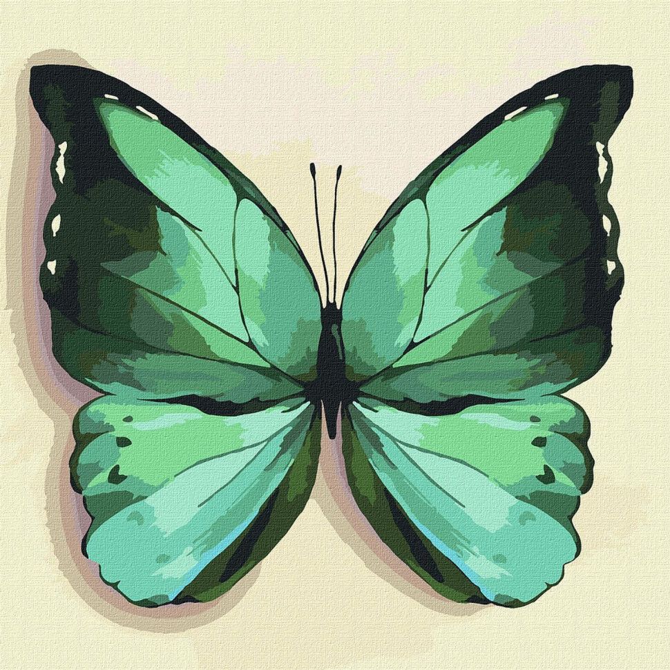 Картина по номерам Ideyka Зеленая бабочка 25х25 KHO4208 - фото 1