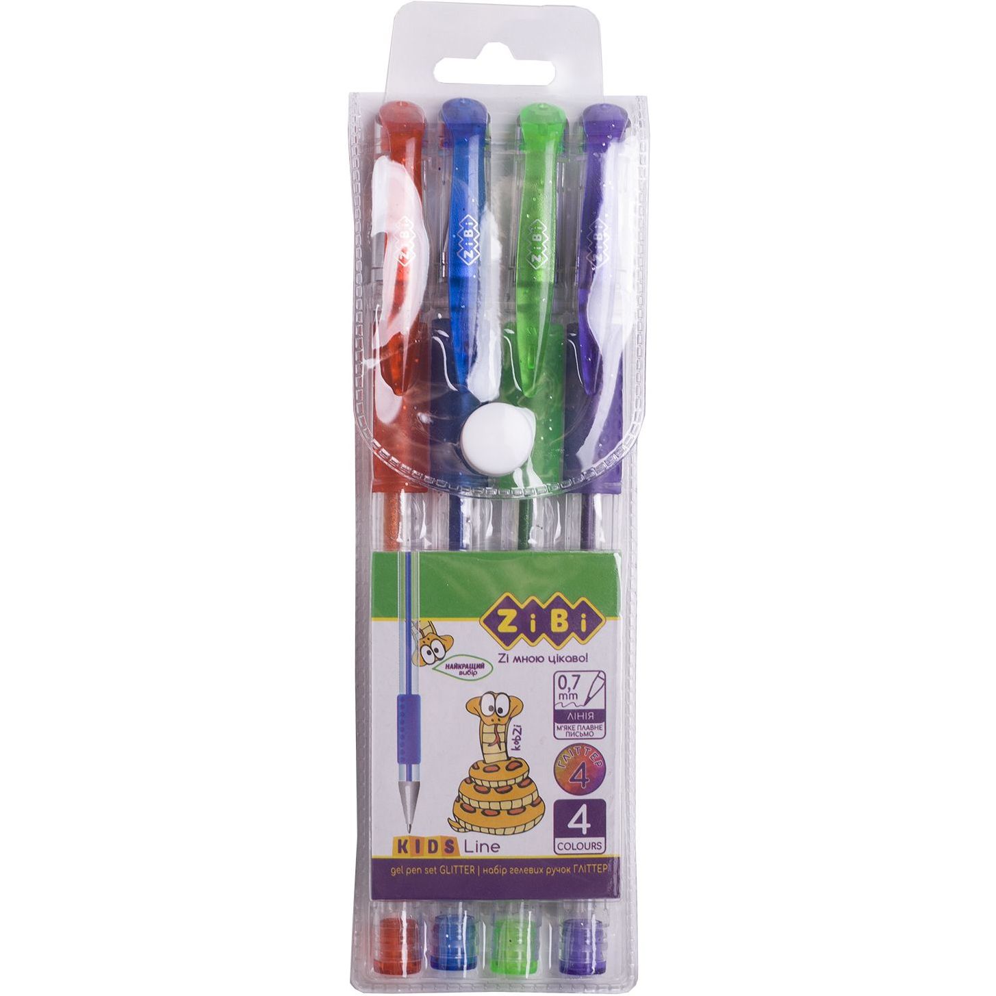 Набір ручок ZiBi Glitter Kids Line 4 шт. (ZB.2200-99) - фото 1