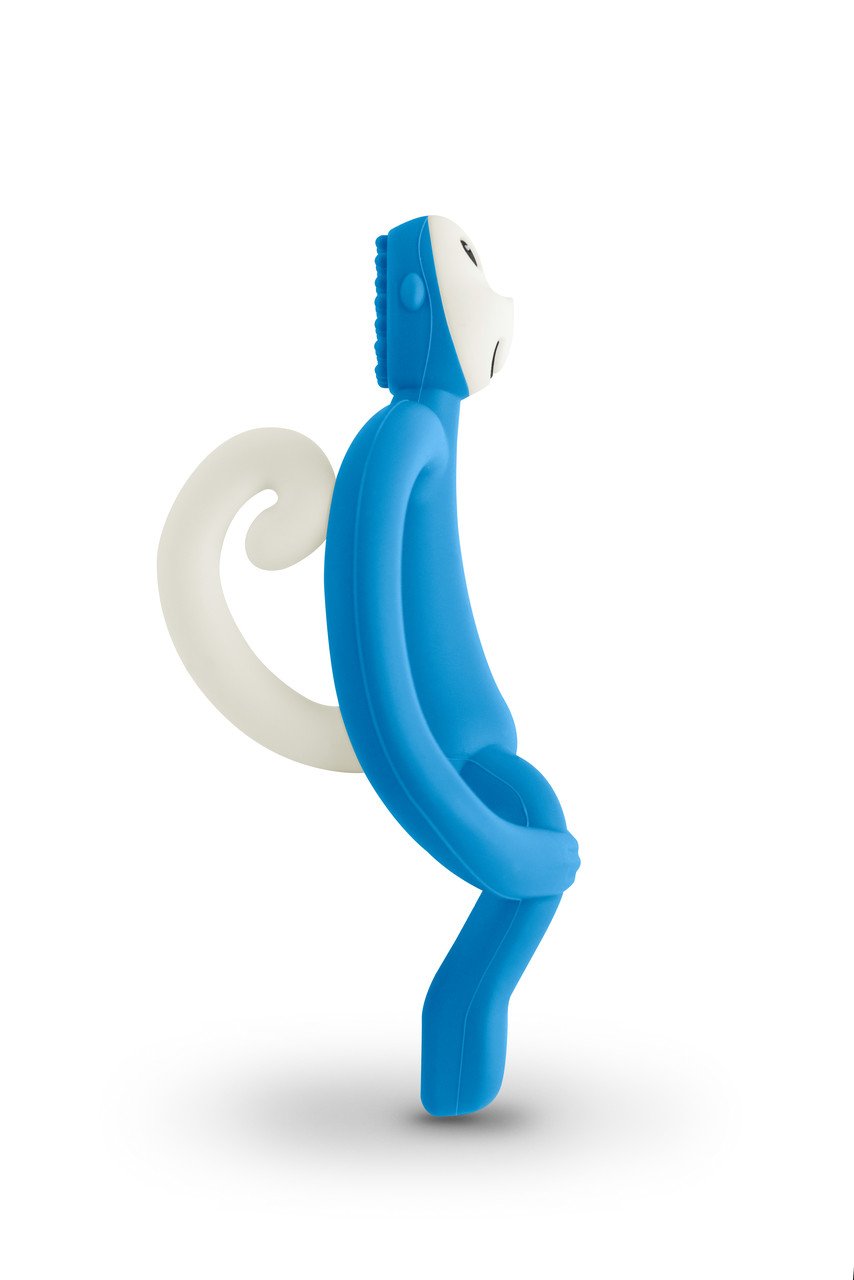Іграшка-прорізувач Matchstick Monkey Мавпочка, 10,5 см, блакитна (MM-T-002) - фото 2