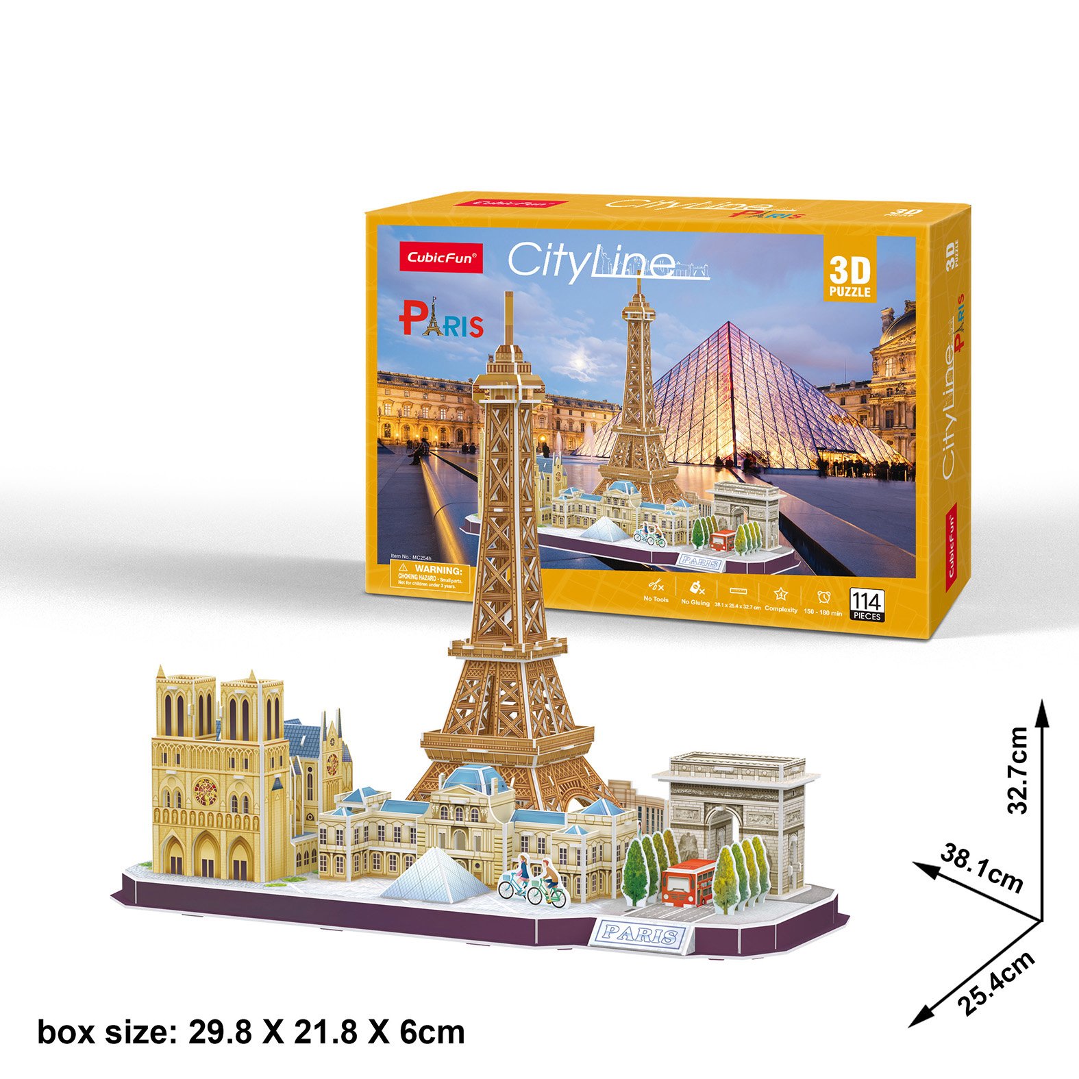 Пазл 3D CubicFun City Line Paris, 114 элементов (MC254h) - фото 4