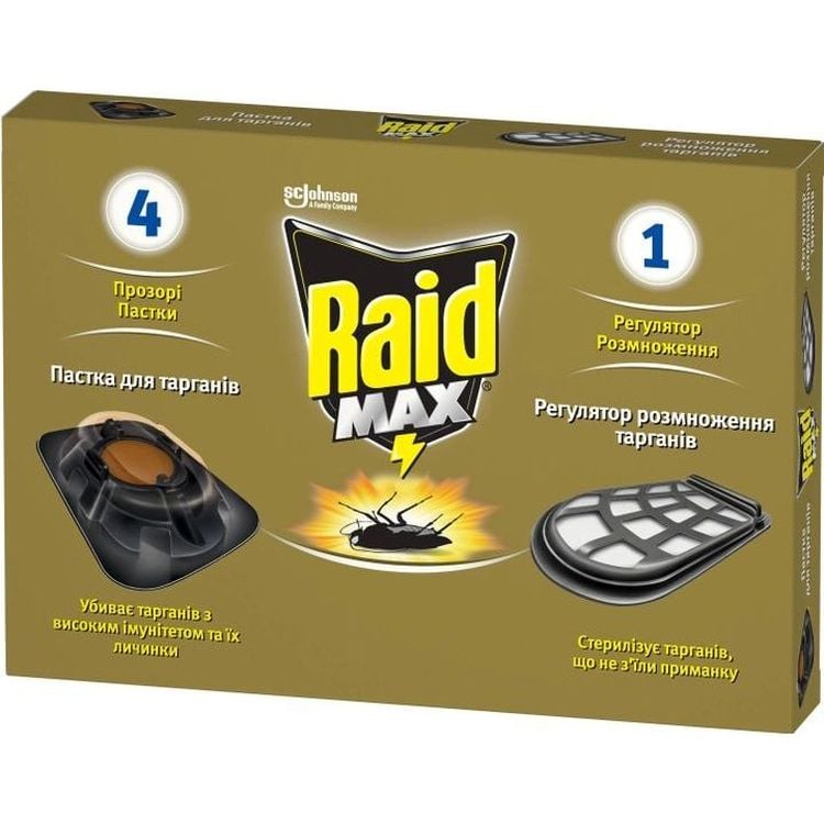 Приманка для тараканов Raid Max 4+1, с регулятором размножения - фото 1