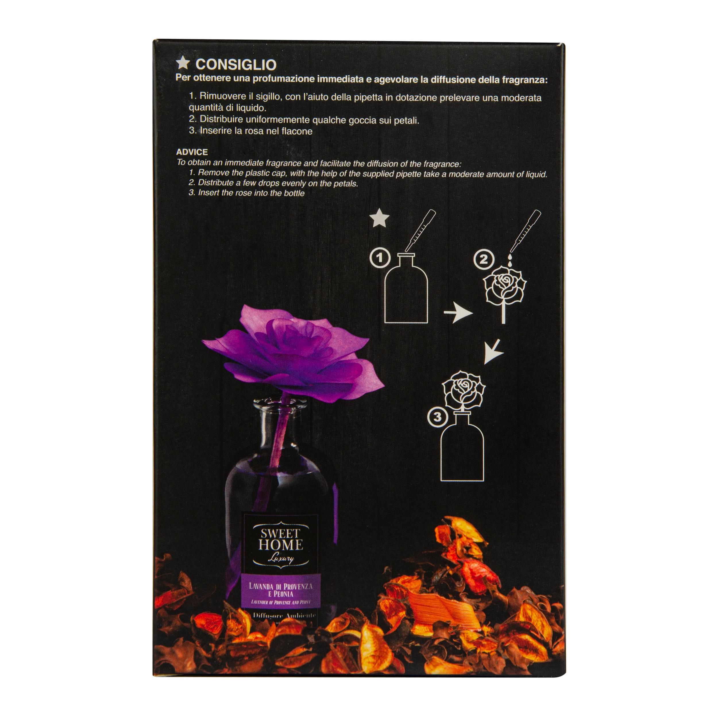 Аромадиффузор Sweet Home Luxury Лаванда и прованский пион с фиолетовой розой, 250 мл (SACLRVi250) - фото 4