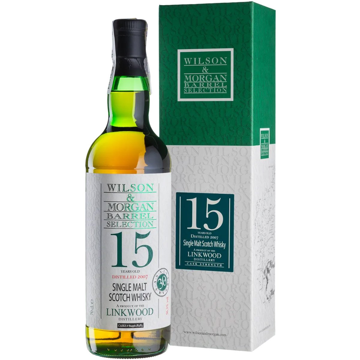 Віскі Wilson & Morgan Barrel Selection Linkwood 15 yo Oloroso Finish Cask Single Malt Scotch Whisky 56,3% 0.7 л у подарунковій коробці - фото 1