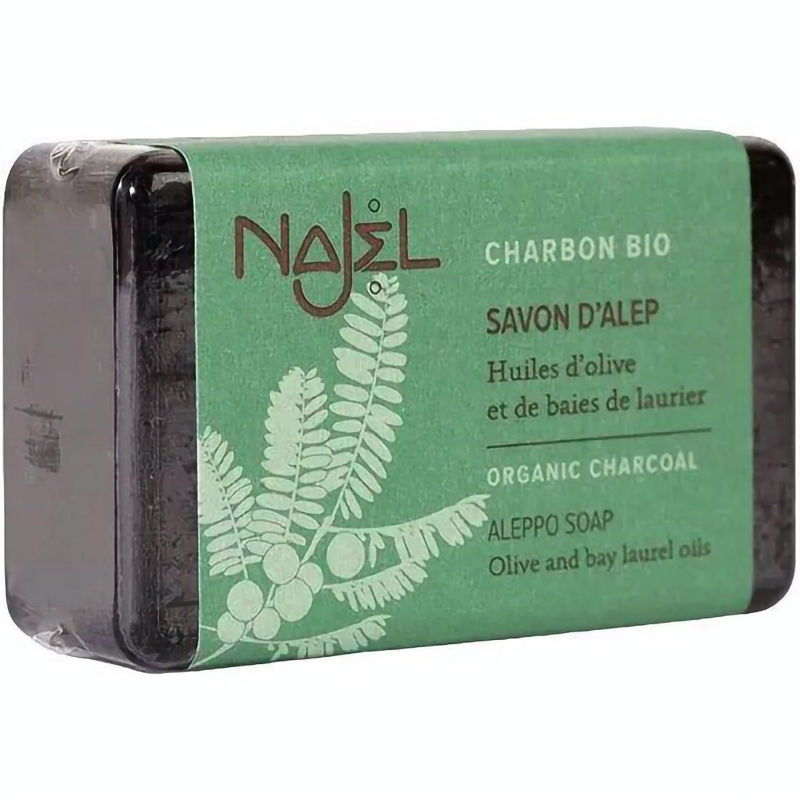 Алеппське мило Najel Aleppo Soap Organic Charcoal з органічним рослинним вугіллям 100 г - фото 1