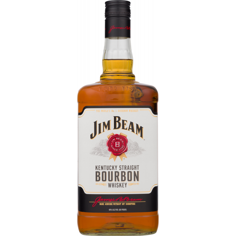 Віскі Jim Beam White Kentucky Staright Bourbon Whiskey, 40%, 1,5 л - фото 1