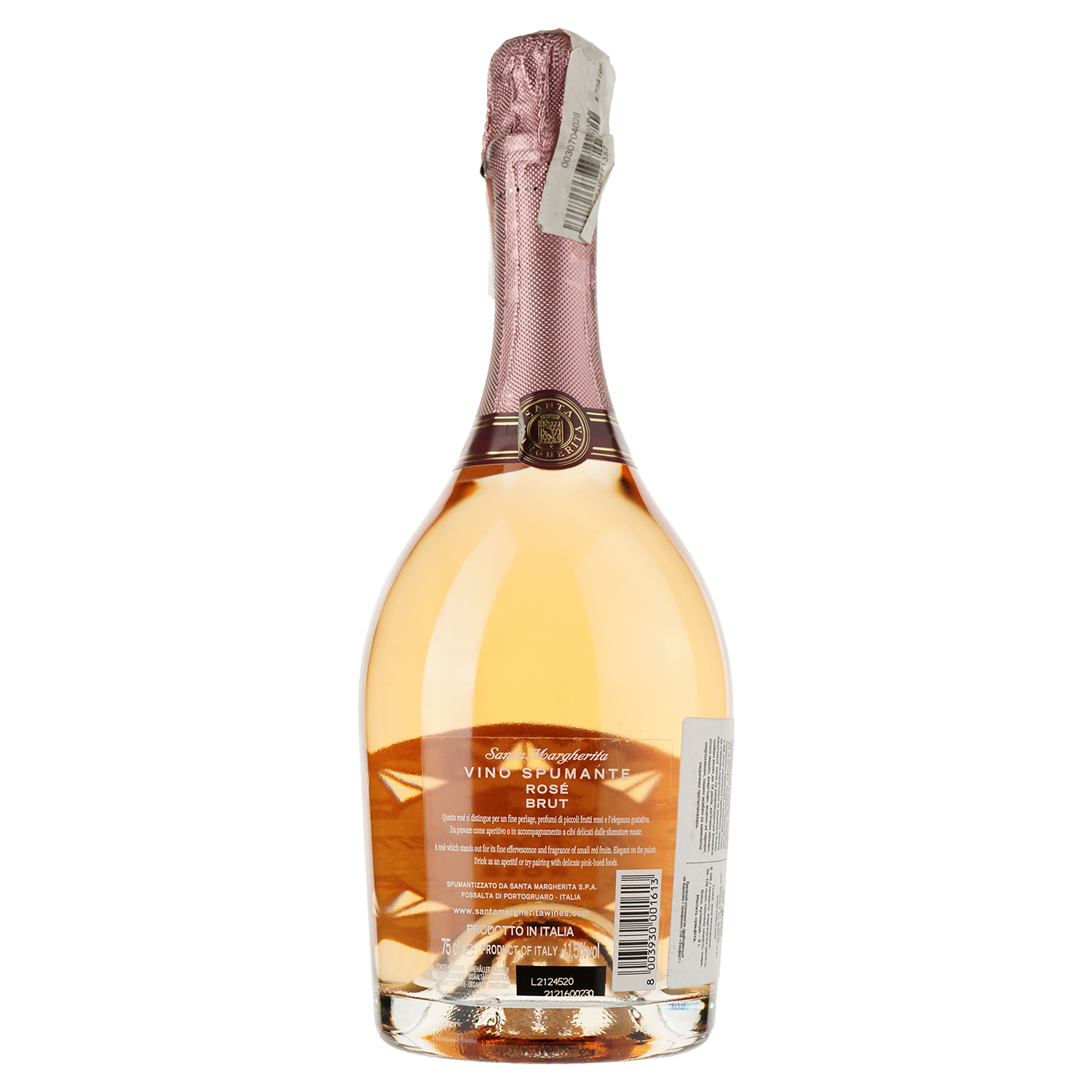 Игристое вино Santa Margherita Spumante, розовое, брют, 11,5%, 0,75 л - фото 2