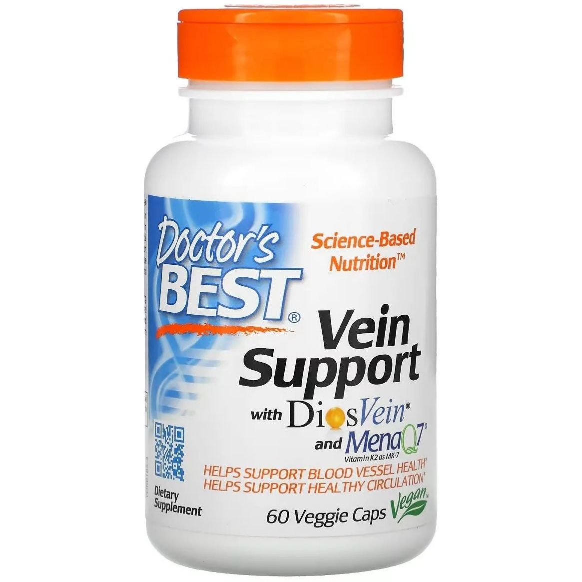 Комплекс для поддержки вен Doctor's Best Vein Support with DiosVein and MenaQ7, 60 вегетарианских капсул - фото 1