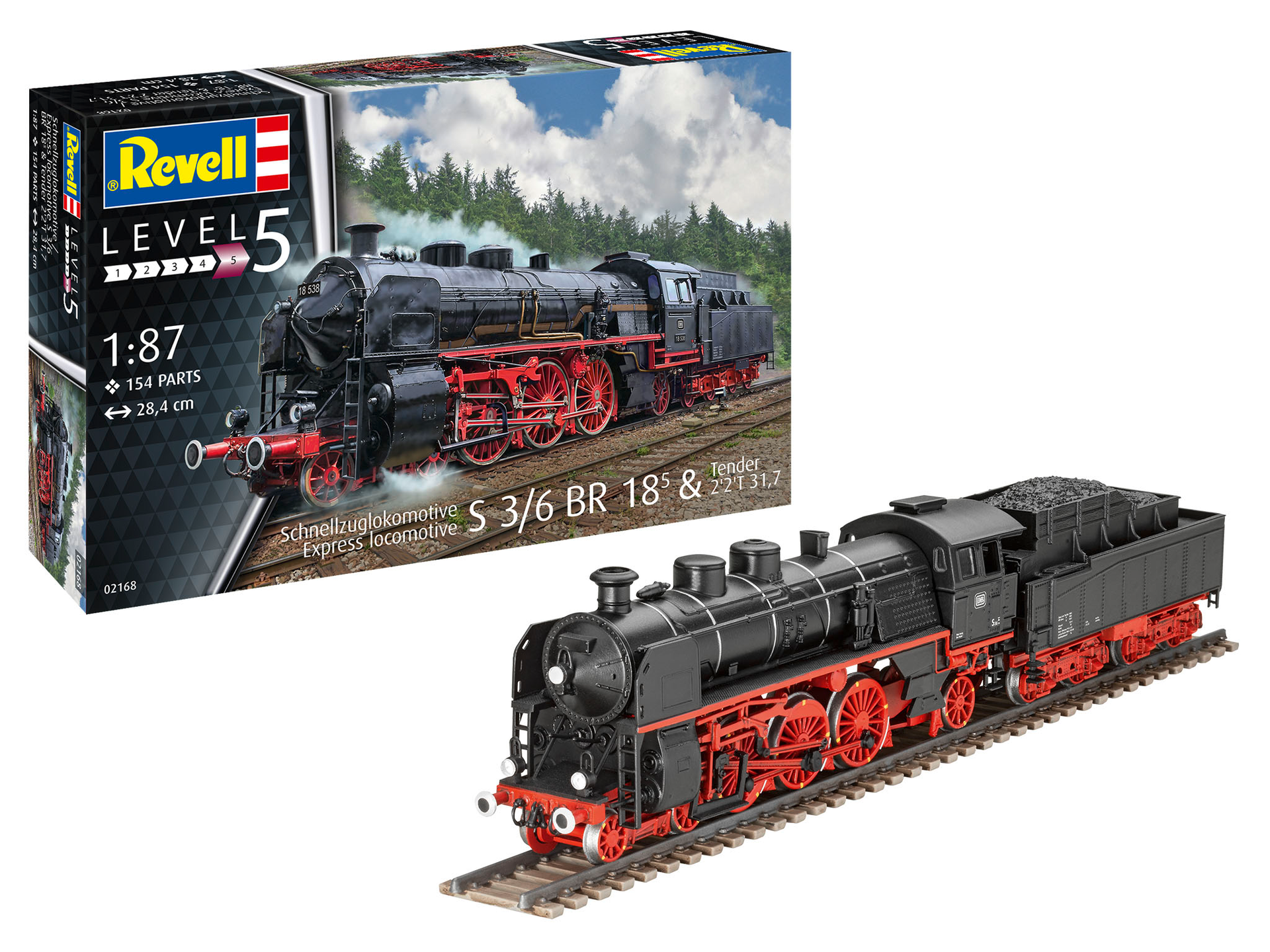 Збірна модель Revell Експрес локомотив S3/6 BR18 з тендером масштаб 1:87, 154 деталі (RVL-02168) - фото 2