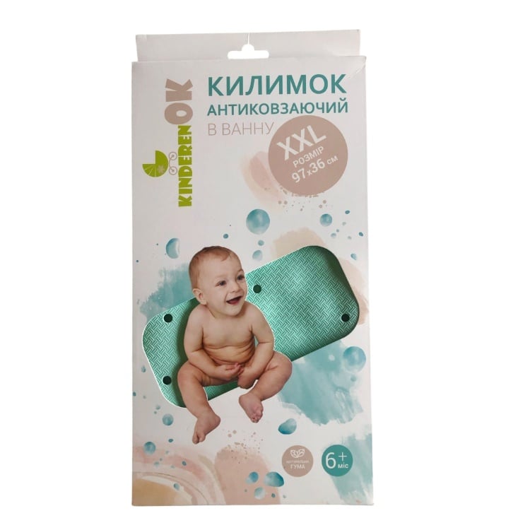 Дитячий гумовий килимок у ванну KinderenOK, XXL, м'ятний (071113_006) - фото 5