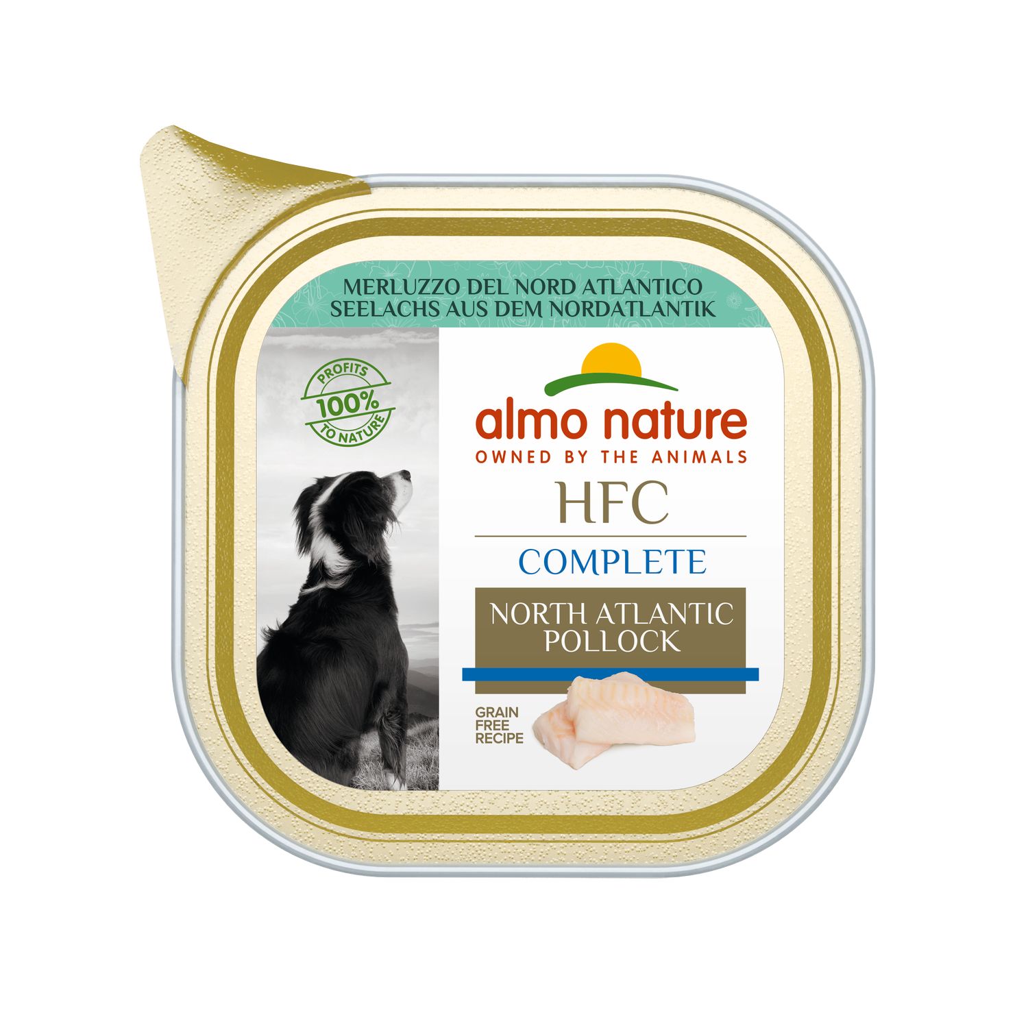 Вологий корм для собак Almo Nature HFC Dog Complete північноатлантичний минтай, 85 г - фото 1