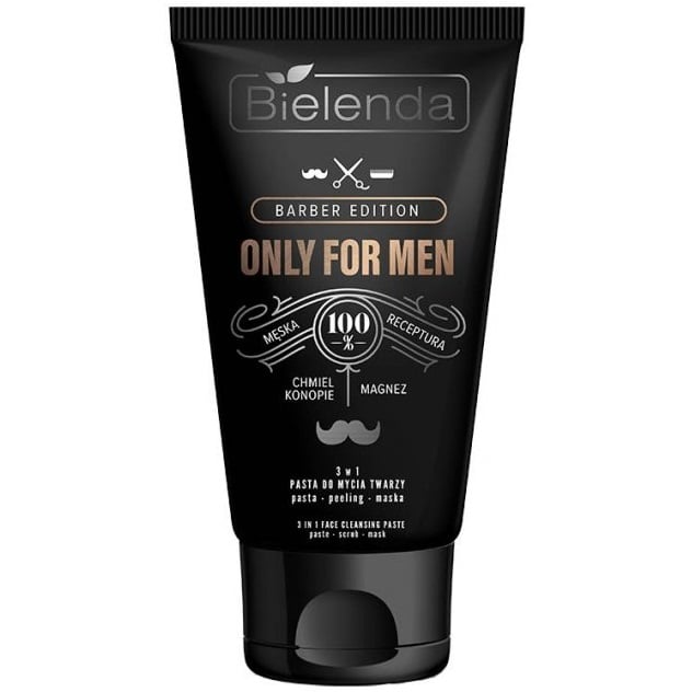 Очищающая паста для лица Bielenda Only for men Barber Edition 3 в 1, 150 г - фото 1