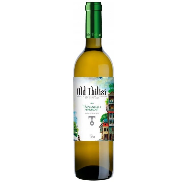 Вино Old Tbilisi Цинандалі, біле, сухе, 12,5%, 0,75 л - фото 1
